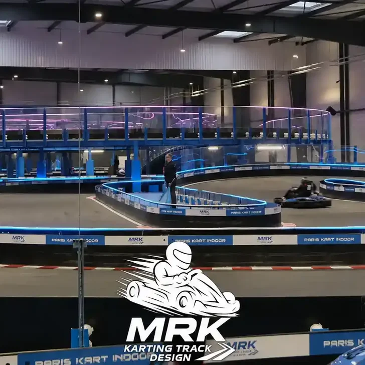 Conception, design et rénovation de piste de karting avec protection des pilotes Conception, rénovation de piste de karting avec barrières de protections des pilotes